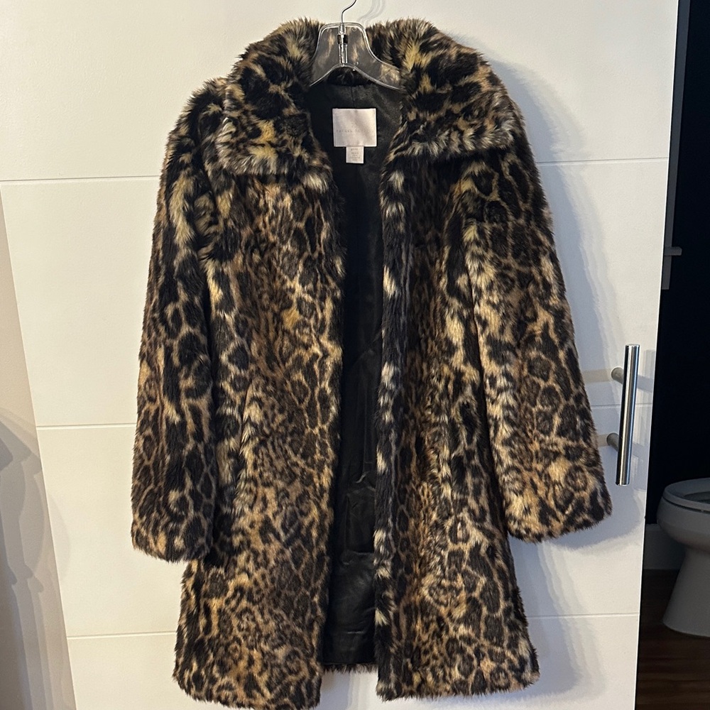 Rachel Parcell Leopard Print Faux Fur Coat
